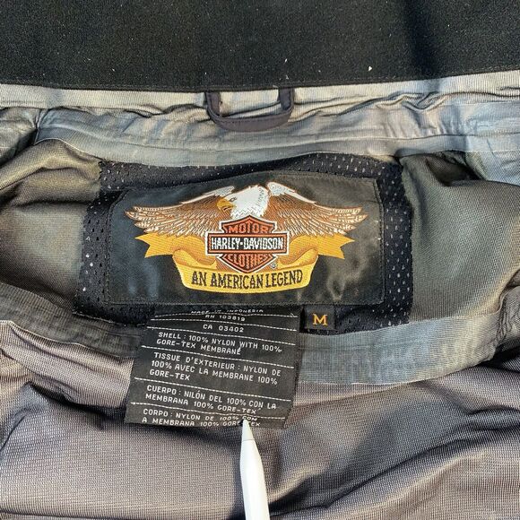 Mens Harley Davidson Gore-Tex Jacket Zip W/Hood Water Resistant Nylon Med (READ) - Picture 11 of 11